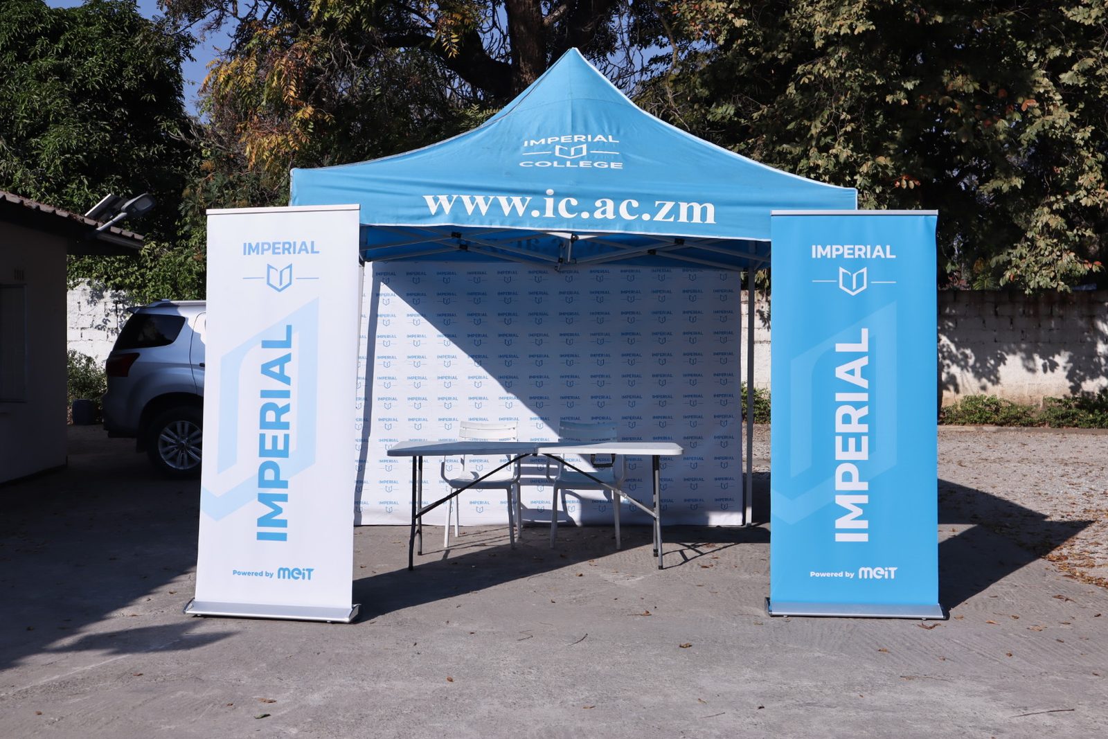 Imperial College branded exhibition gazebo